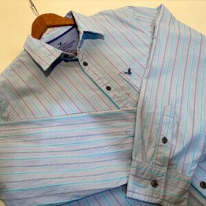 American Eagle Men's Vintage Fit Striped Button Down Shirt